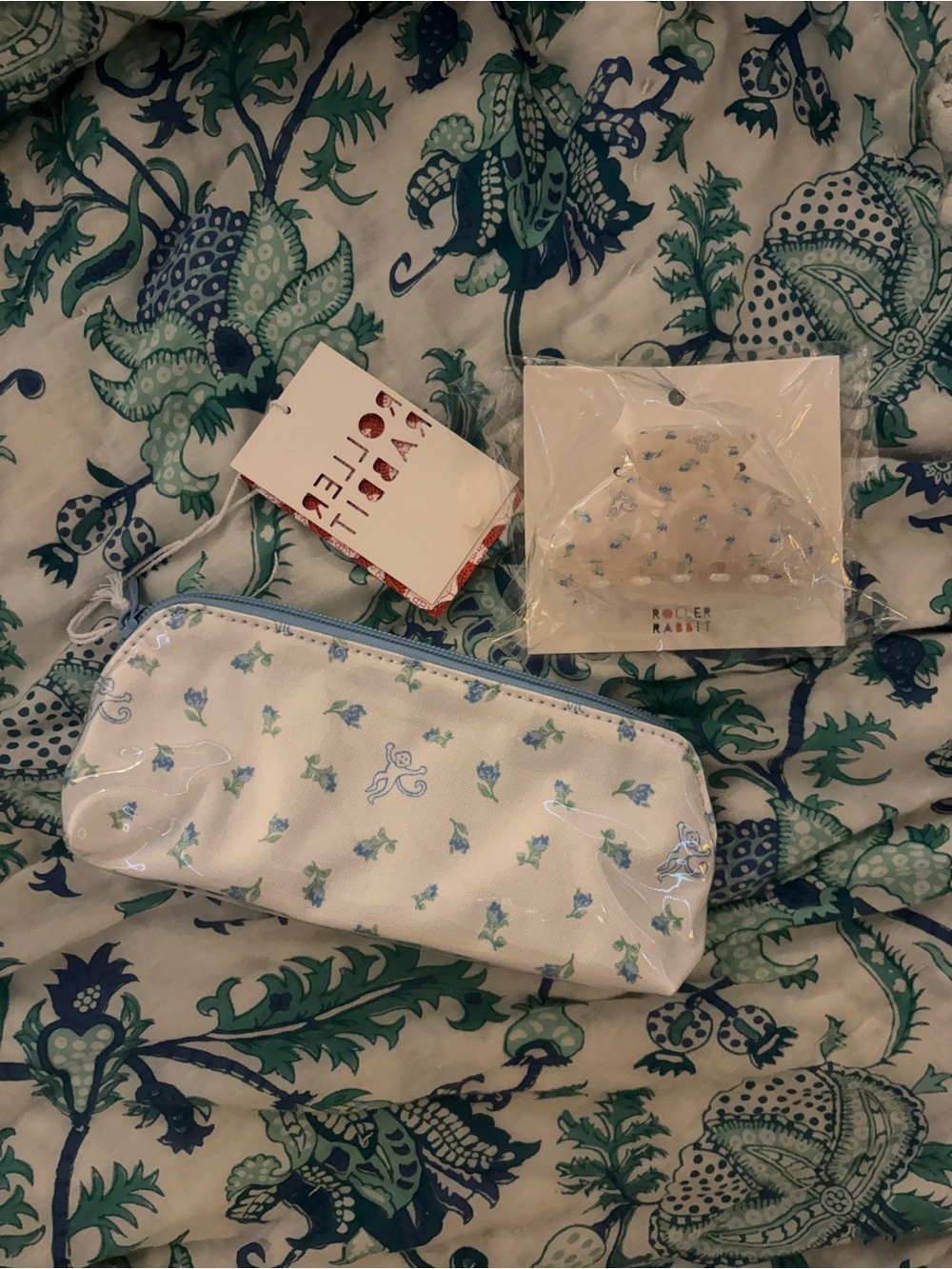 Roller Rabbit Pouch & Claw Clip